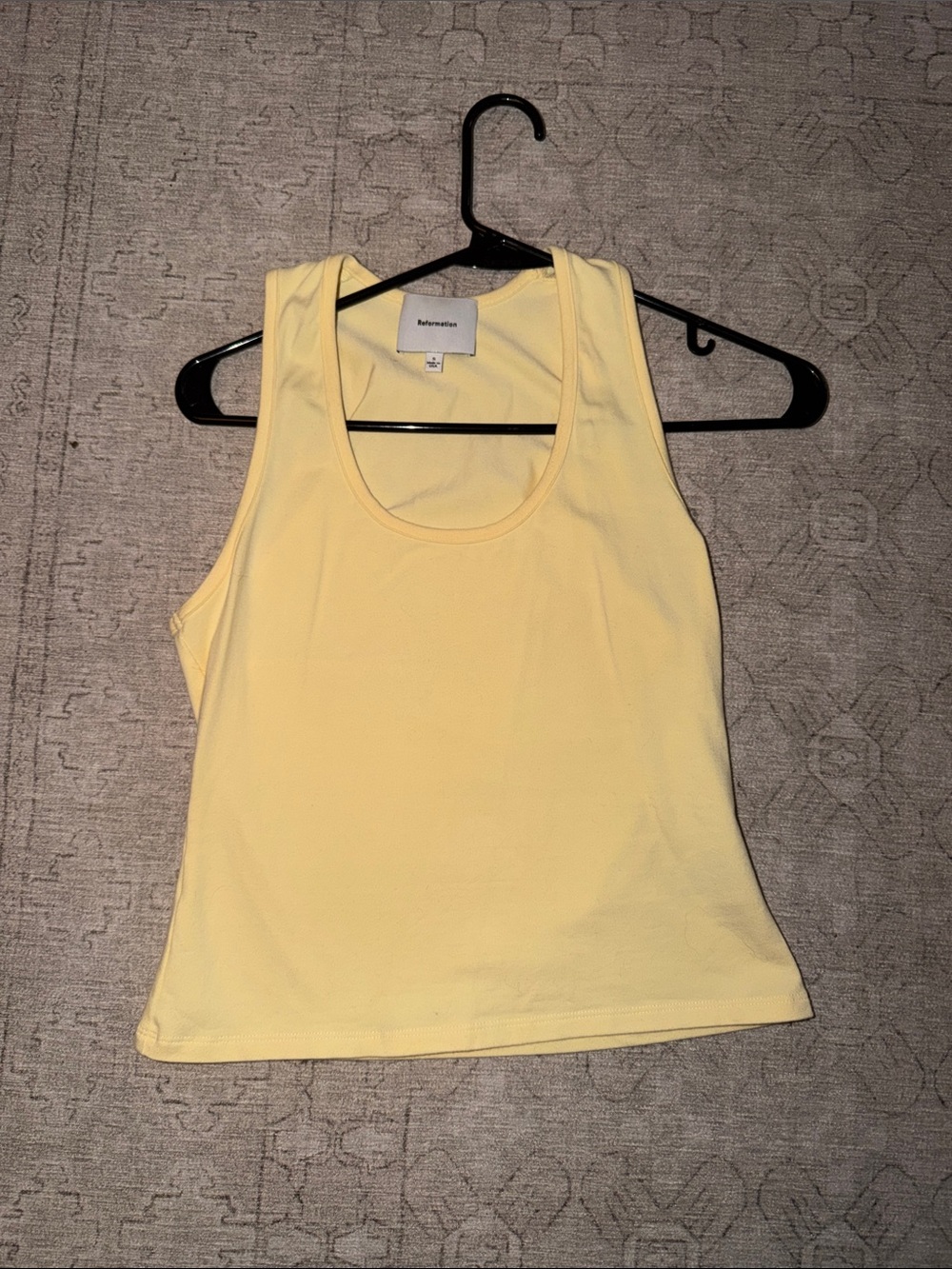 Reformation Pale Yellow Scoop Neck Tank